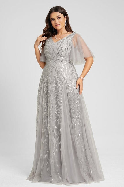 Robe de Soirée Grise Éthérée - gallery 7