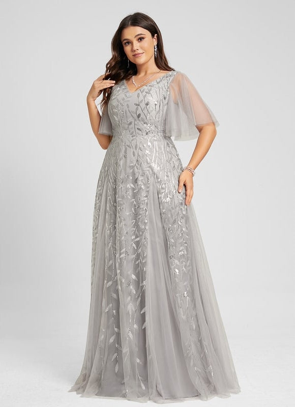 Robe de Soirée Grise Éthérée - gallery 7