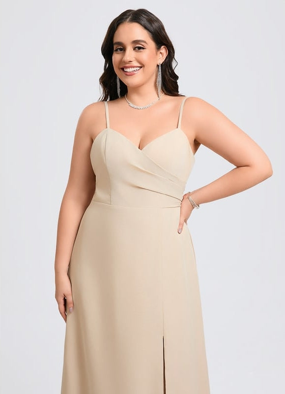 Robe de Soirée Mousseline Beige - gallery 8