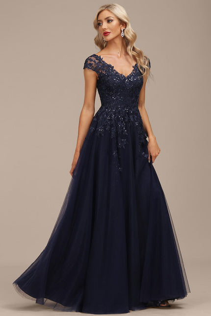 Robe de Soirée Tulle Grise - gallery 2