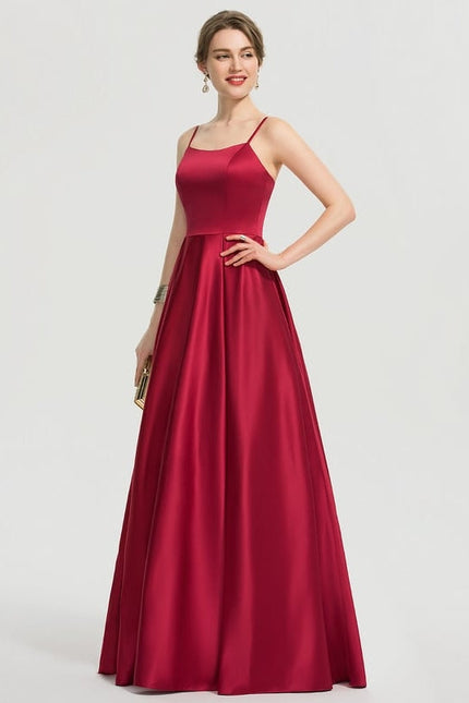 Robe de Soirée Satin Vert Pâle - gallery 2