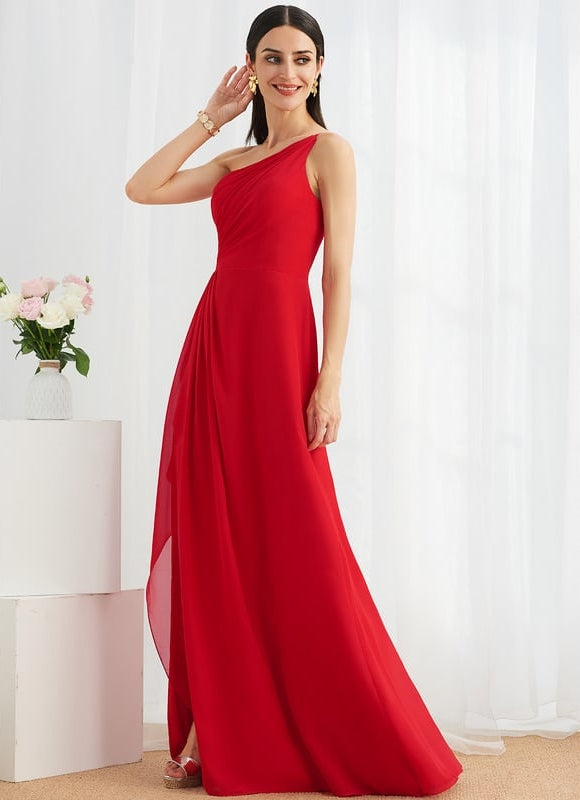 Robe de Soirée Asymétrique Fluide
