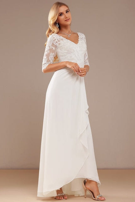 Robe De Soirée En Soie Blanche - gallery 4