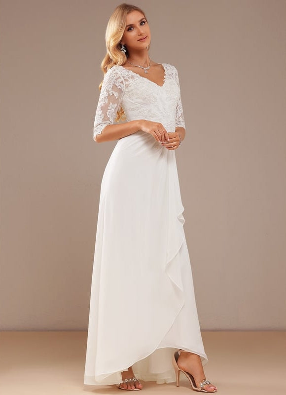 Robe De Soirée En Soie Blanche - gallery 4