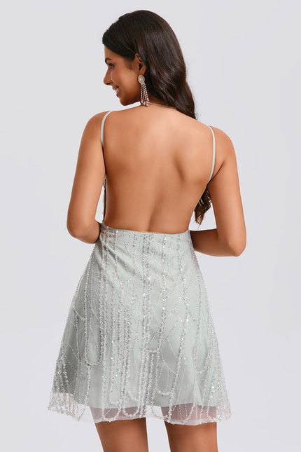 Robe de Soirée Pailletée Mint - gallery 1