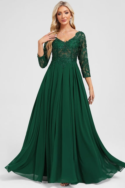 Robe de Soirée Émeraude Fluide