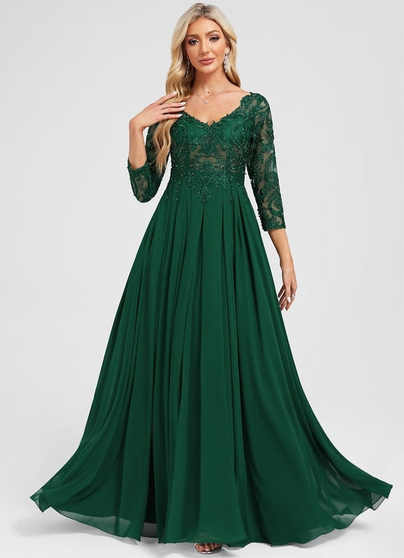 Robe de Soirée Émeraude Fluide