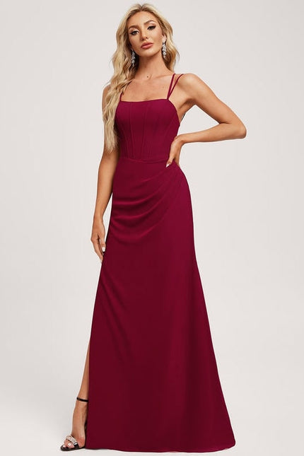 Robe de Soirée Mousseline Rubis - gallery 1