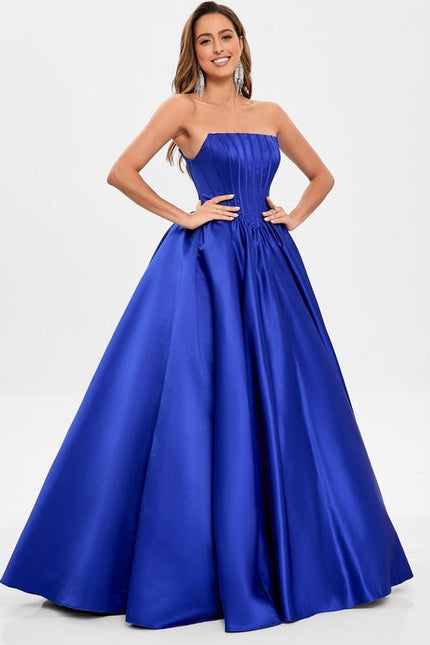 Robe de Soirée Satin Luxe Bleu - gallery 3