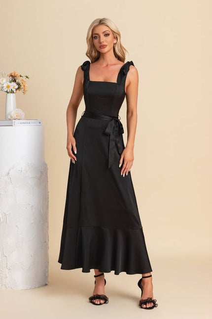 Robe de Soirée Satin Sombre Chic - gallery 1