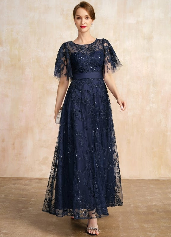 Robe de Soirée Élégance Marine Dentelle - gallery 3