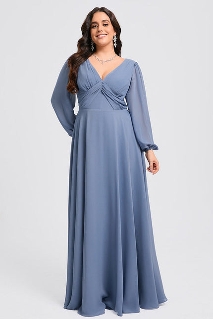 Robe de Soirée Mousseline Beige - gallery 9