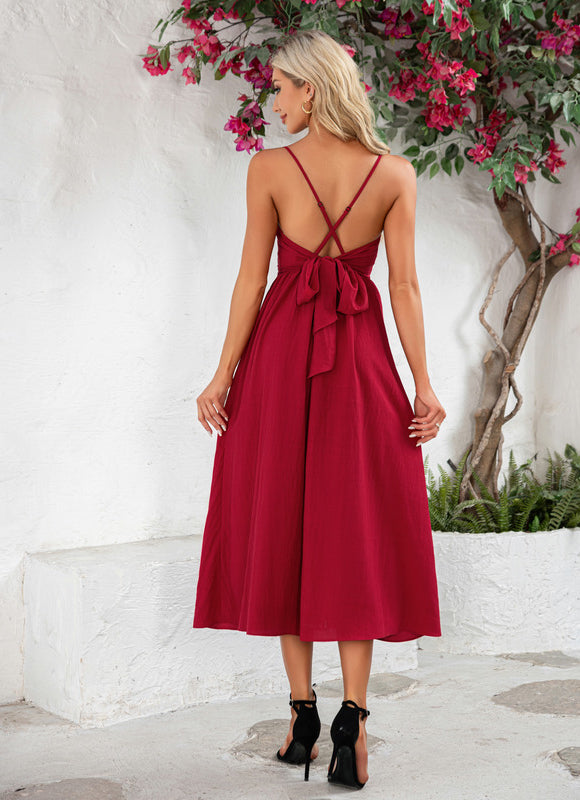 Robe de Soirée Bordeaux Évasée - gallery 2