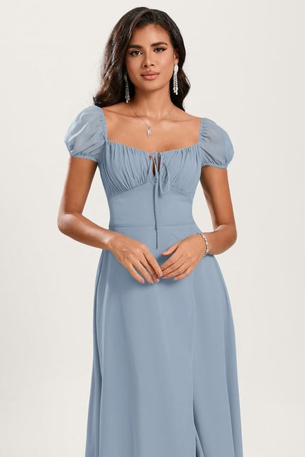 Robe de Soirée Fluide Vert Deau - gallery 5