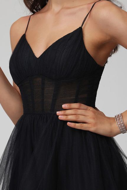 Robe de Soirée Noir Tulle Élégant - gallery 9
