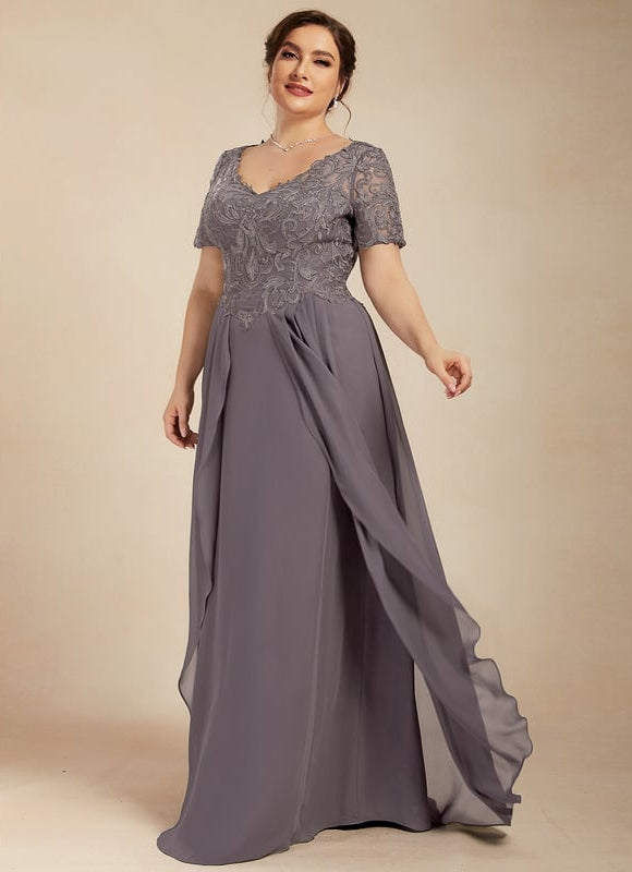 Robe de Soirée Élégance Grise Fendue - gallery 9