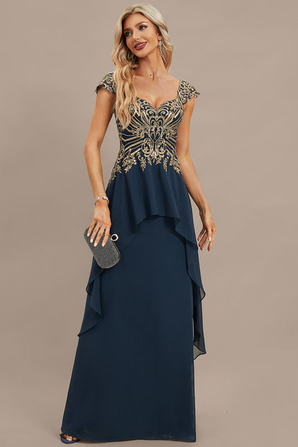 Robe de Soirée Élégance Marine Brodée - gallery 6