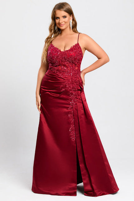 Robe de Soirée Satin Rubis Élancé - gallery 7
