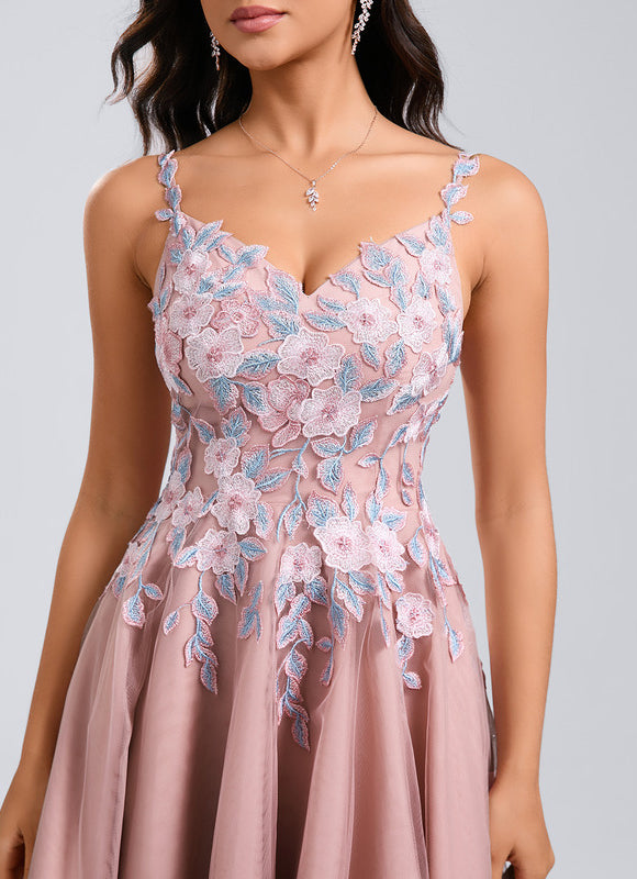 Robe de Soirée Fleurie Rosée - gallery 7