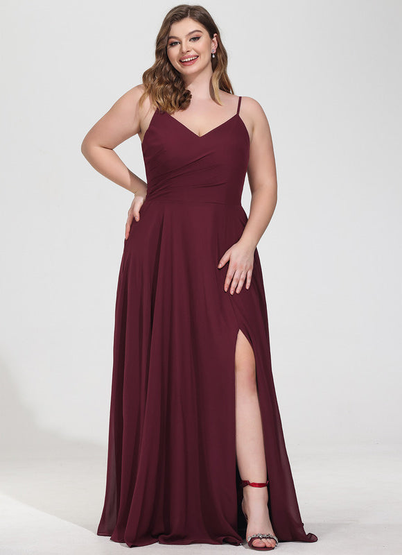 Robe de Soirée Mousseline Beige - gallery 7