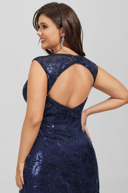 Robe Longue Bleue Pailletée Soirée - gallery 6