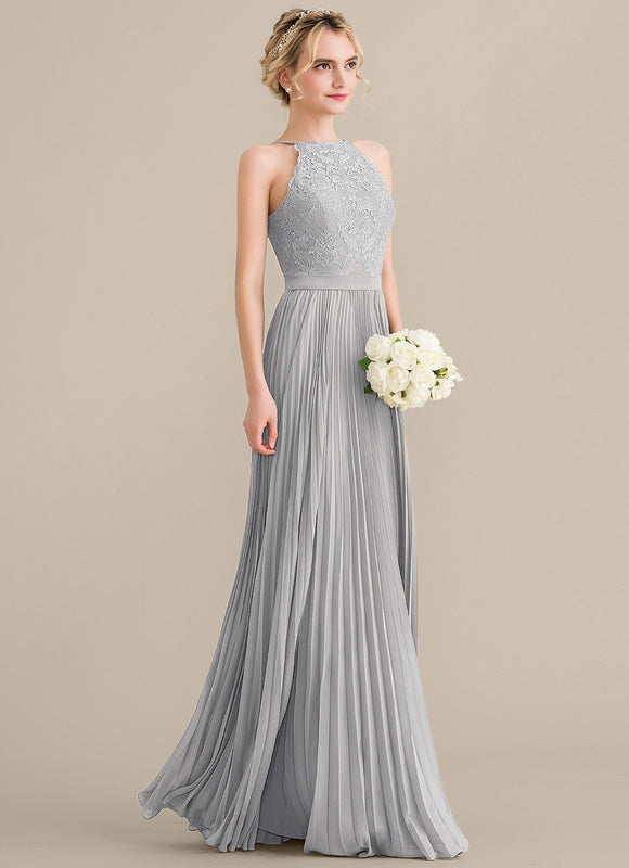 Robe de Soirée Gris Éthéré Plissé - gallery 9