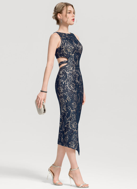 Robe de Soirée Luxe Dentelle Marine - gallery 2