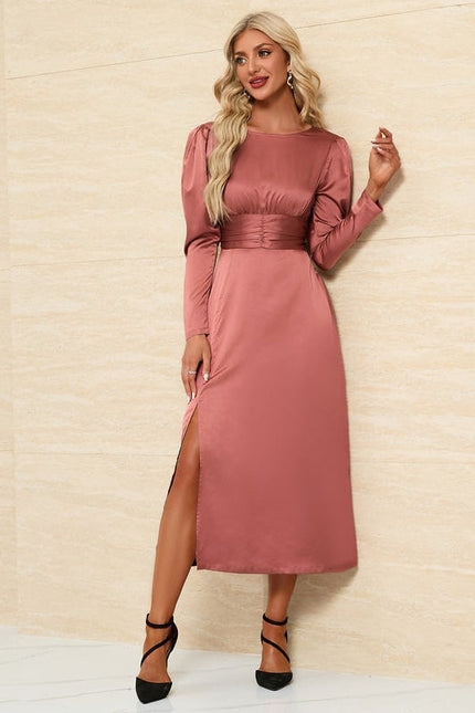 Robe de Soirée Satinée Sage - gallery 2