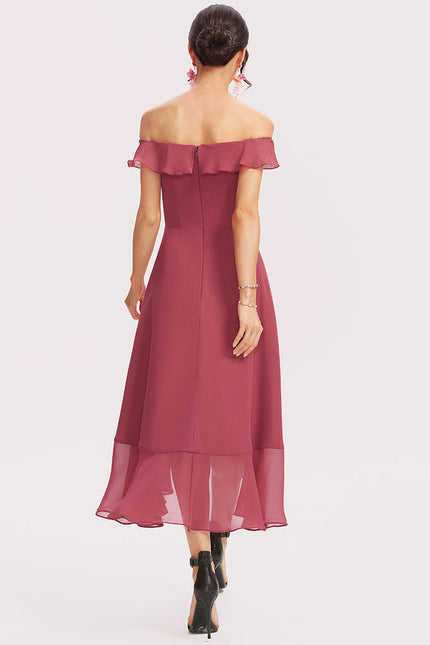 Robe de Soirée Mousseline Marine - gallery 4
