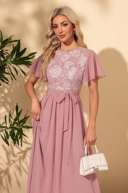 Robe de Soirée Rosée Éthérée - gallery 5