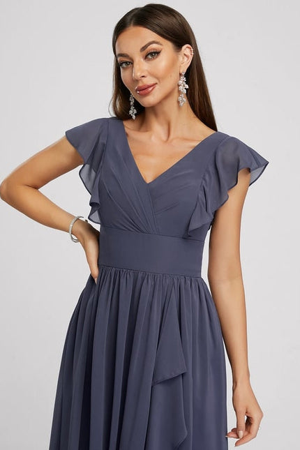 Robe De Soirée Mousseline Rouge - gallery 1