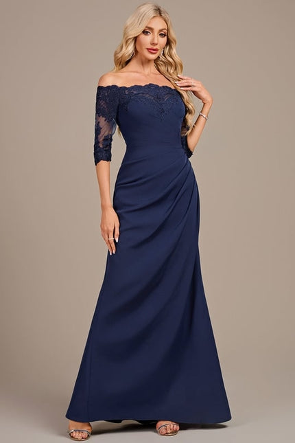 Robe De Soirée Dentelle Et Satin - gallery 3