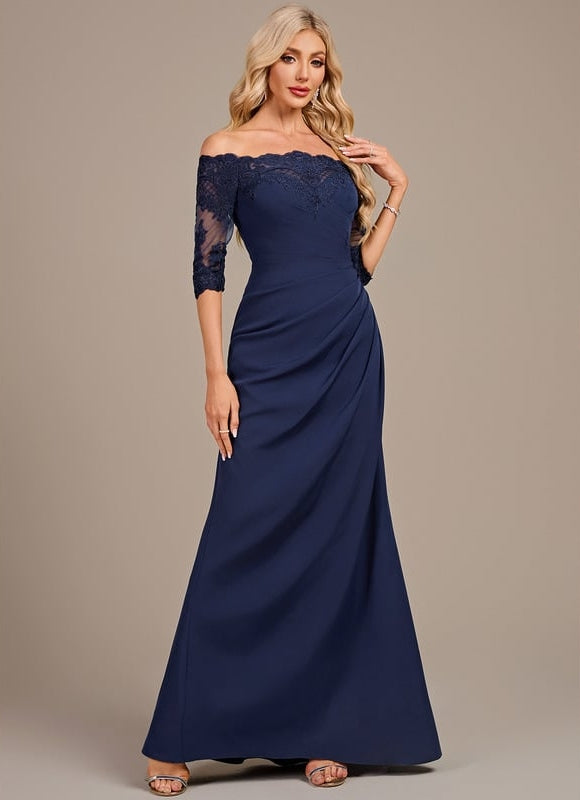 Robe De Soirée Dentelle Et Satin - gallery 3