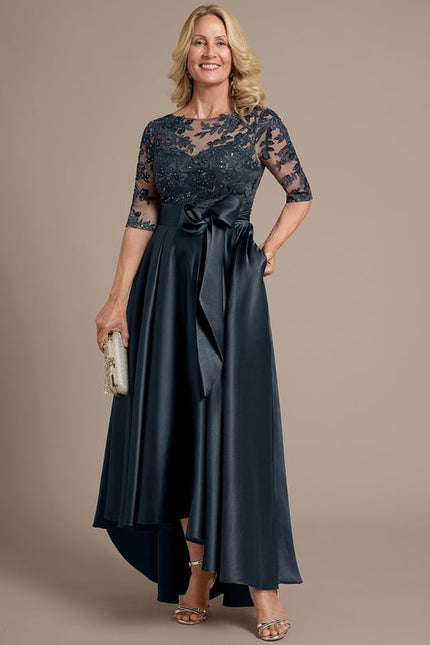Robe de Soirée Illusion Satinée - gallery 2