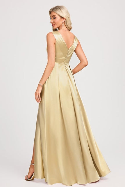 Robe de Soirée Dorée Fluide - gallery 4