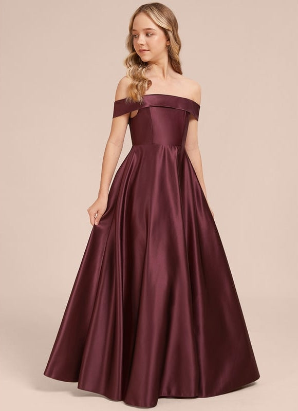 Robe de Soirée Satin Bordeaux - gallery 2