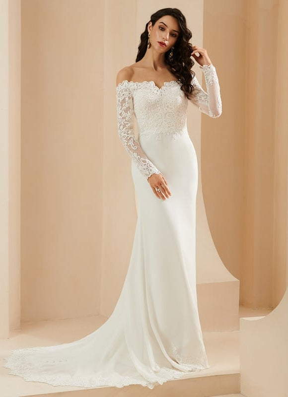 Robe de Soirée Écrue Dentelle - gallery 1