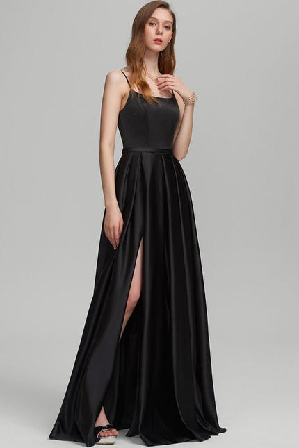 Robe de Soirée Noir Satiné - gallery 2