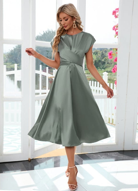 Robe de Soirée Satinée Sage