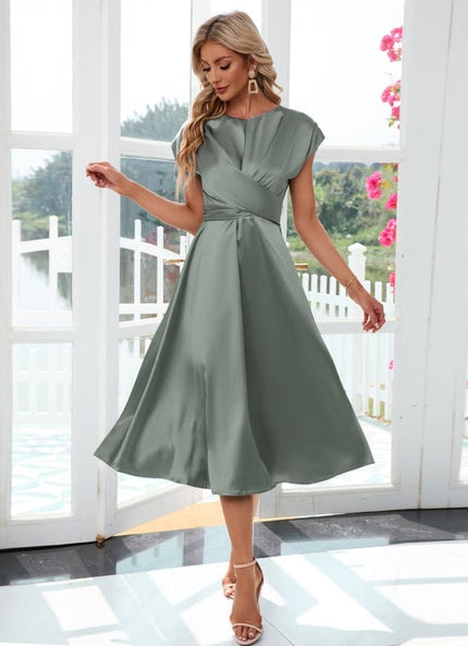 Robe de Soirée Satinée Sage