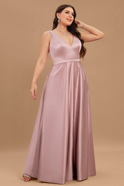 Robe de Soirée Satin Mauve Élégant - gallery 8