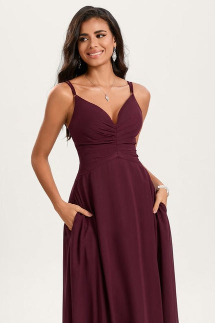 Robe de Soirée Mousseline Beige - gallery 3