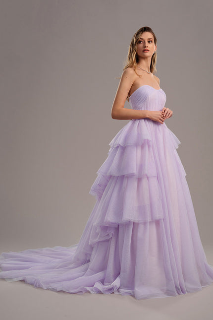 Robe de Soirée Lilas Éthéré - gallery 2