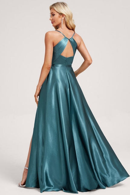 Robe de Soirée Satin Ras Du Sol - gallery 5