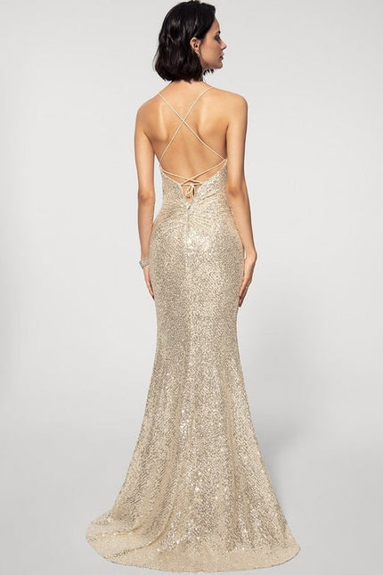 Robe de Soirée Glitter Doré - gallery 4