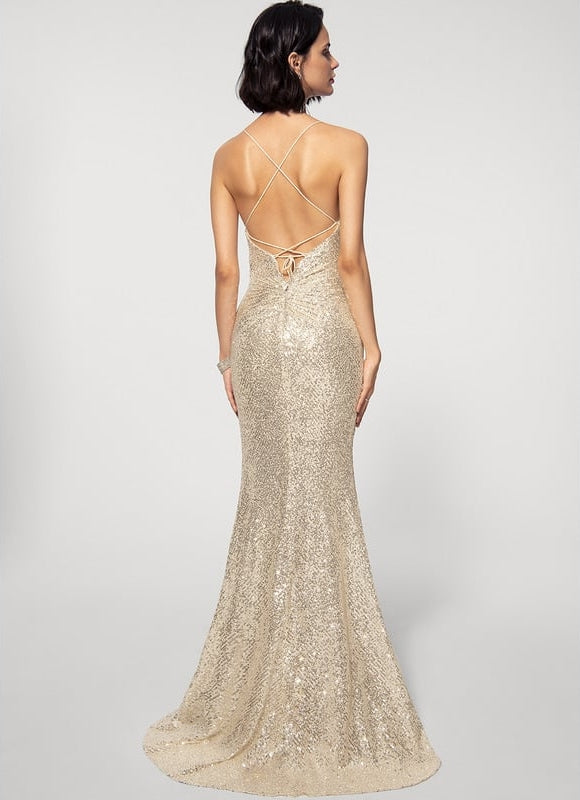 Robe de Soirée Glitter Doré - gallery 4