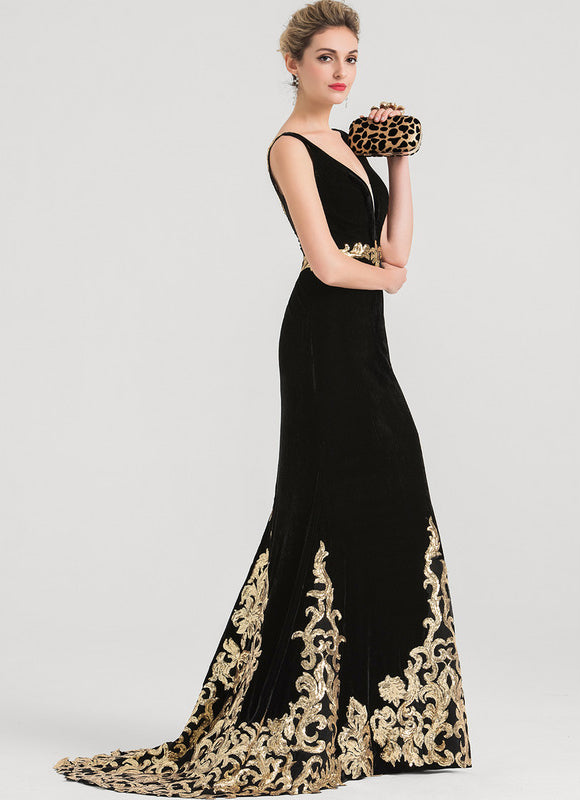Robe de Soirée Élégance Noire Dorée - gallery 1