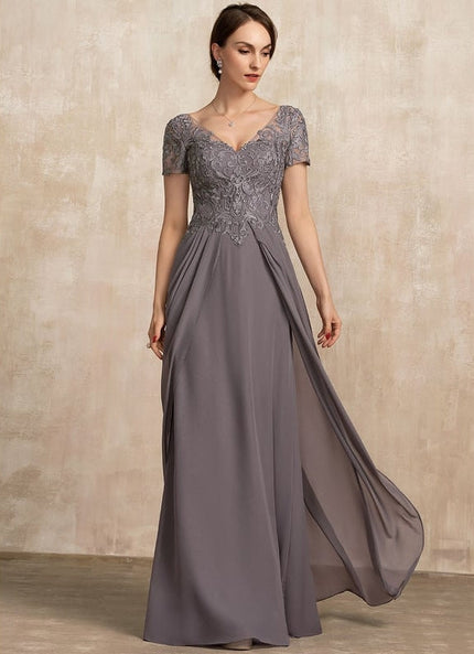 Robe de Soirée Élégance Grise Fendue