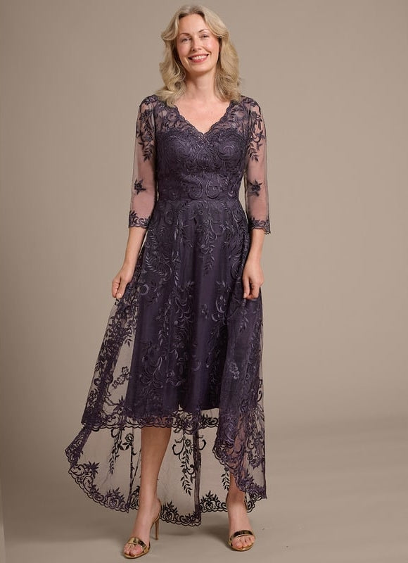 Robe de Soirée Dentelle Élevée - gallery 1
