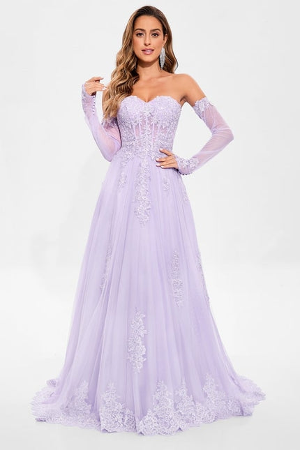Robe de Soirée Lilas Élégante